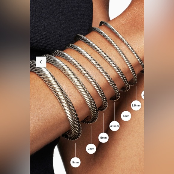 David Yurman Silver Cable Bracelet w/ pavé diamonds. EUC. Only worn a few times. - Picture 4 of 9